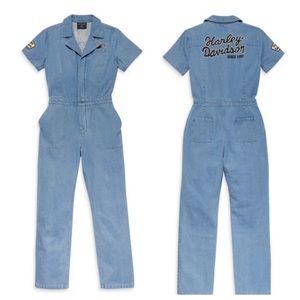 Harley Davidson Industrial Stretch Denim Jumpsuit/ Overalls